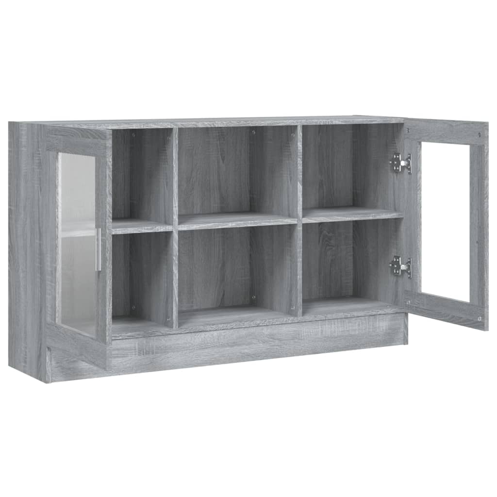 Dulap vitrină, gri sonoma, 120x30,5x70 cm, lemn prelucrat - Lando