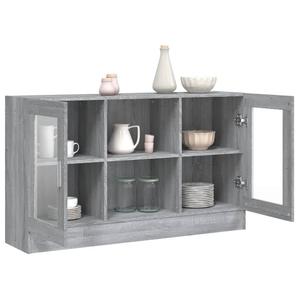 Dulap vitrină, gri sonoma, 120x30,5x70 cm, lemn prelucrat - Lando