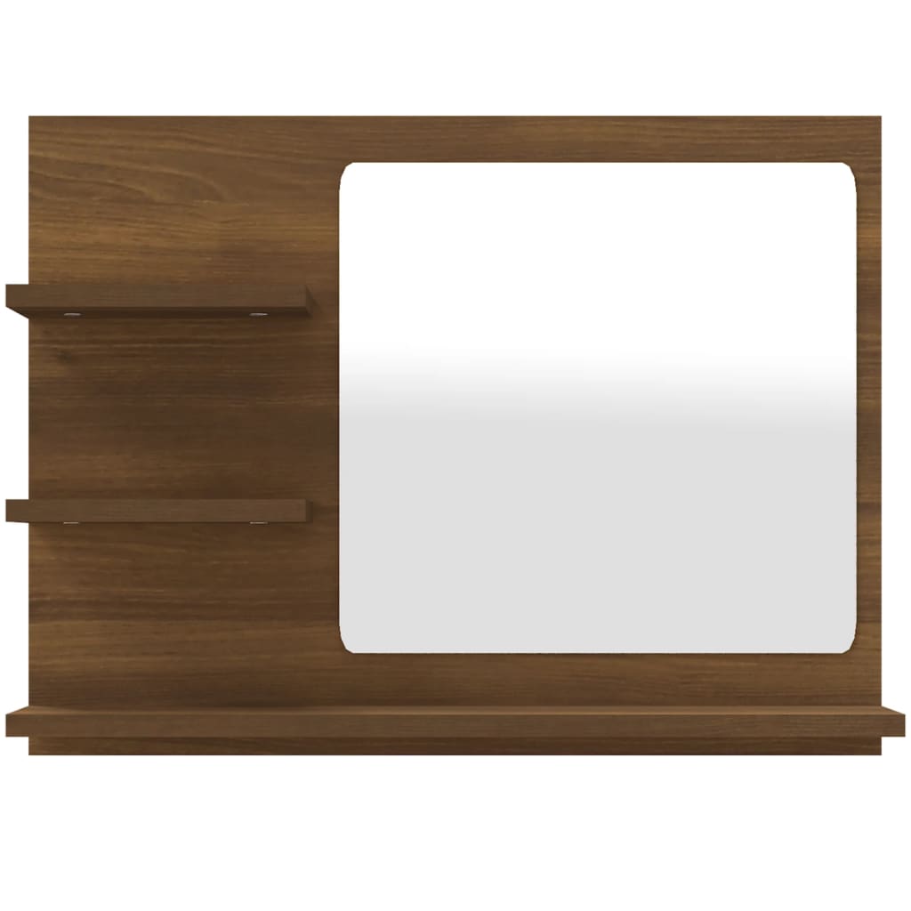 Oglindă de baie, stejar maro, 60x10,5x45 cm, lemn compozit - Lando