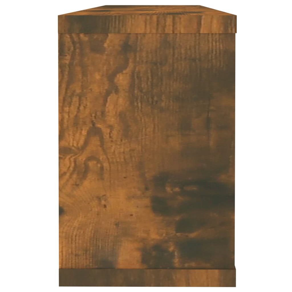 Rafturi de perete cub, 2 buc., stejar fumuriu 60x15x23 cm, lemn Lando - Lando