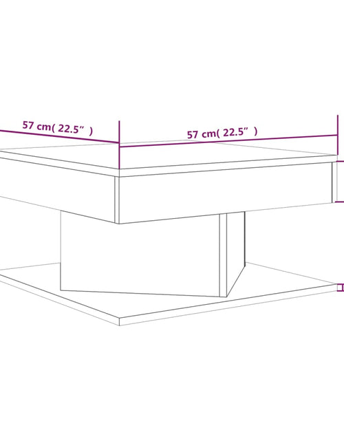 Загрузите изображение в средство просмотра галереи, Măsuță de cafea, stejar maro, 57x57x30 cm, lemn prelucrat Lando - Lando
