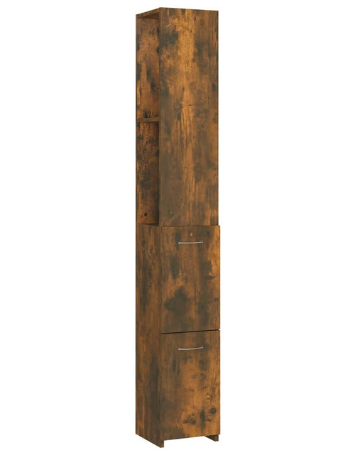 Încărcați imaginea în vizualizatorul Galerie, Dulap de baie, stejar afumat, 25x26,5x170 cm, lemn prelucrat - Lando
