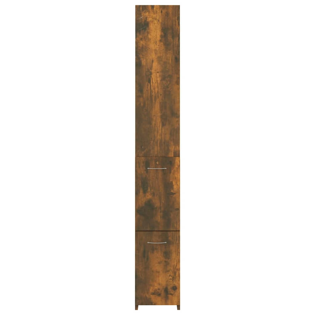 Dulap de baie, stejar afumat, 25x26,5x170 cm, lemn prelucrat - Lando