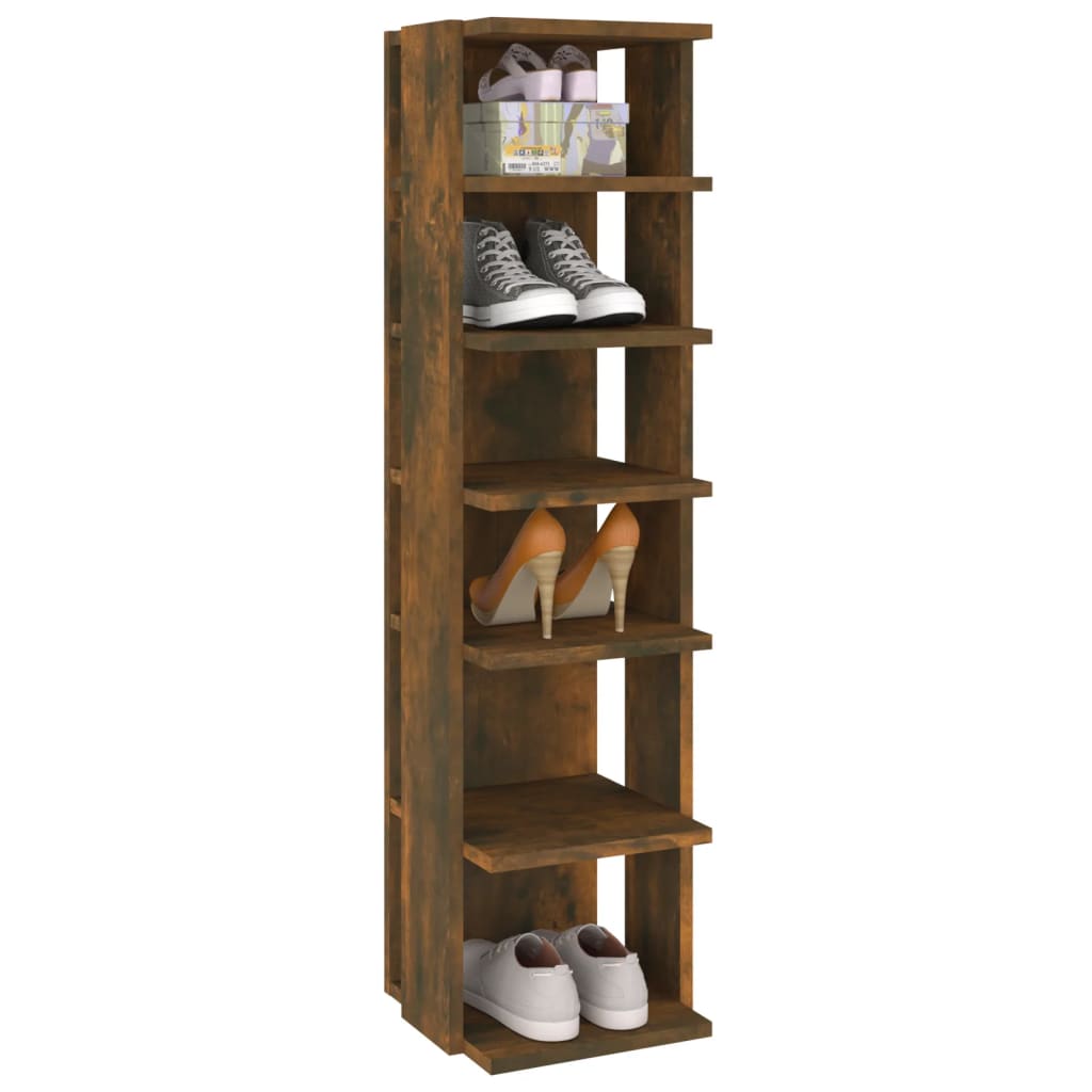 Suport pantofi, stejar fumuriu, 27,5x27x102 cm, lemn prelucrat - Lando