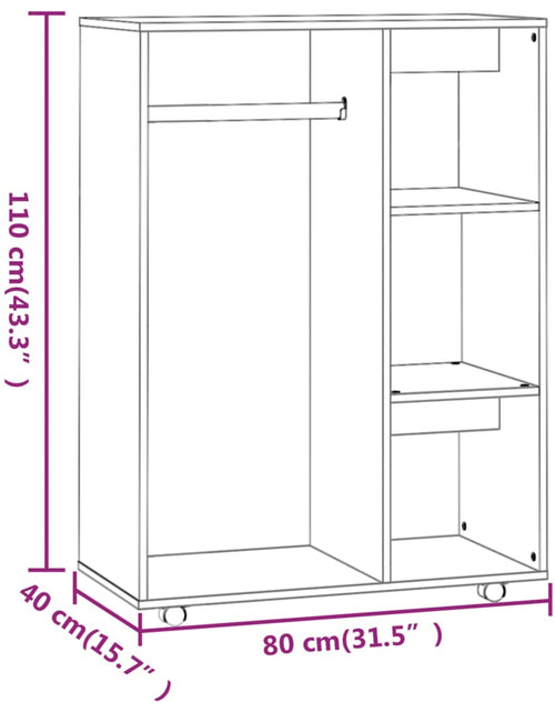 Загрузите изображение в средство просмотра галереи, Șifonier, stejar fumuriu, 80x40x110 cm, lemn prelucrat - Lando
