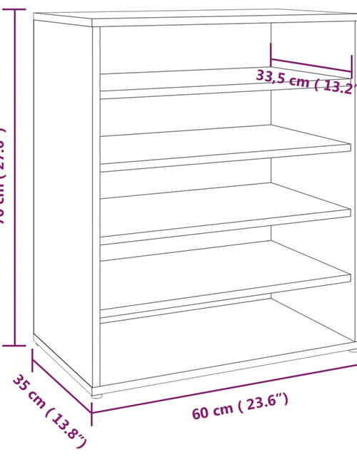 Încărcați imaginea în vizualizatorul Galerie, Pantofar, stejar fumuriu, 60x35x70 cm, lemn prelucrat - Lando
