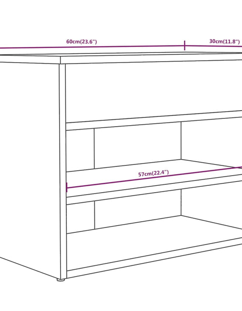 Загрузите изображение в средство просмотра галереи, Bancă pentru pantofi stejar maro 60x30x45 cm lemn prelucrat - Lando
