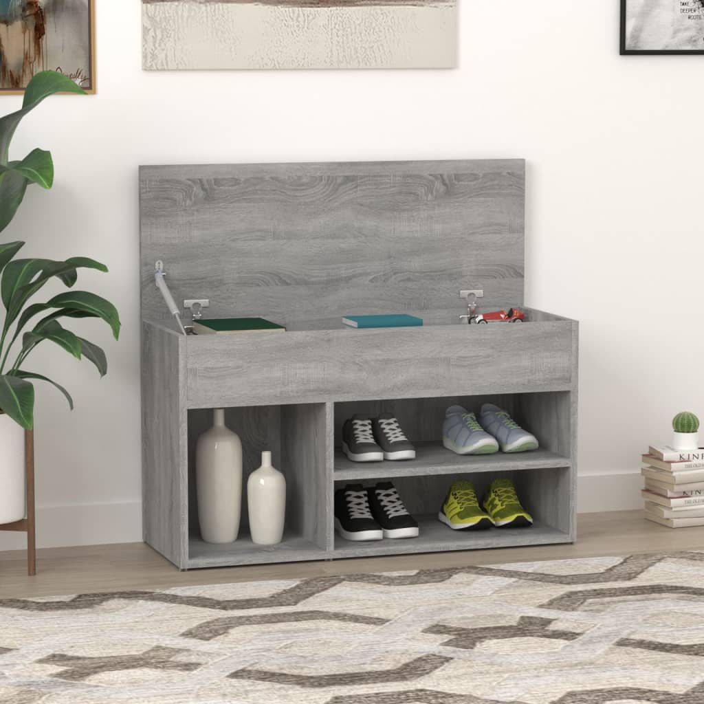 Bancă pentru pantofi stejar sonoma 80x30x45 cm lemn prelucrat Lando - Lando