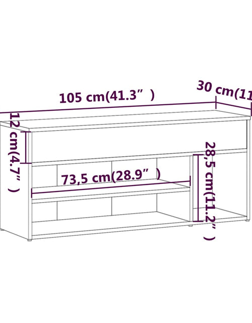 Загрузите изображение в средство просмотра галереи, Bancă pentru pantofi gri sonoma 105x30x45 cm lemn prelucrat Lando - Lando
