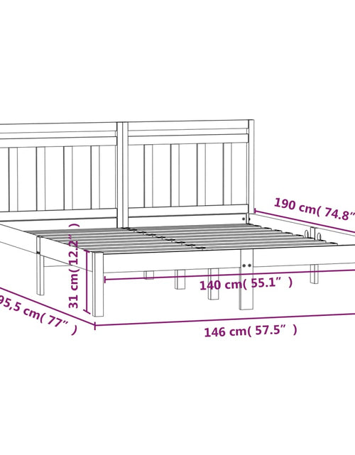 Încărcați imaginea în vizualizatorul Galerie, Cadru pat, negru, 140x190 cm, lemn masiv de pin - Lando
