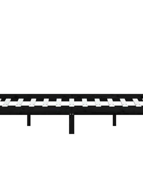 Încărcați imaginea în vizualizatorul Galerie, Cadru pat, negru, 140x200 cm, lemn masiv de pin - Lando
