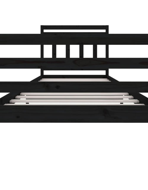Încărcați imaginea în vizualizatorul Galerie, Cadru de pat, negru, 90x200 cm, lemn masiv - Lando
