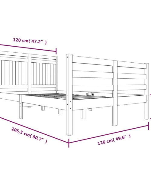 Загрузите изображение в средство просмотра галереи, Cadru de pat, alb, 120x200 cm, lemn masiv - Lando
