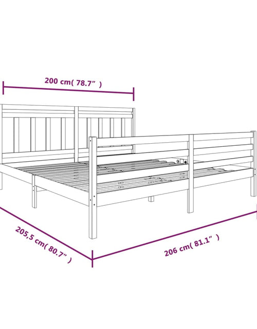 Încărcați imaginea în vizualizatorul Galerie, Cadru de pat, alb, 200x200 cm, lemn masiv - Lando

