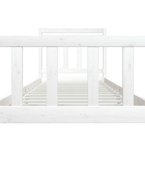 Загрузите изображение в средство просмотра галереи, Cadru de pat, alb, 90x200 cm, lemn masiv - Lando
