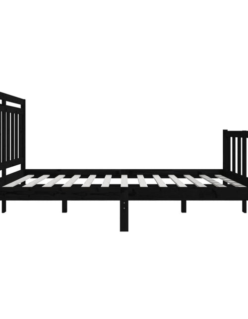 Încărcați imaginea în vizualizatorul Galerie, Cadru pat 5FT King Size, negru, 150x200 cm, lemn masiv - Lando
