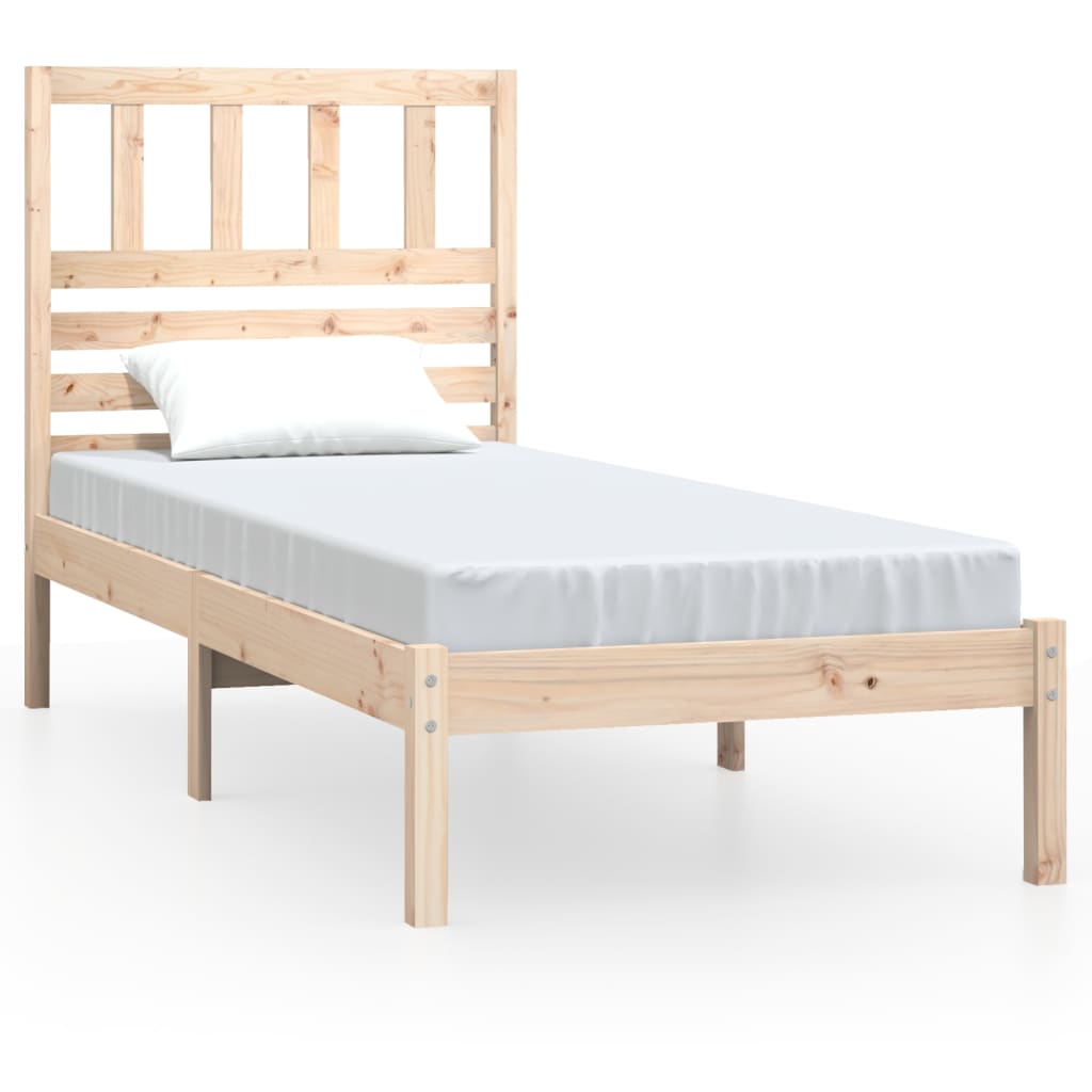 Cadru de pat, 75x190 cm, mic, single, lemn masiv de pin - Lando
