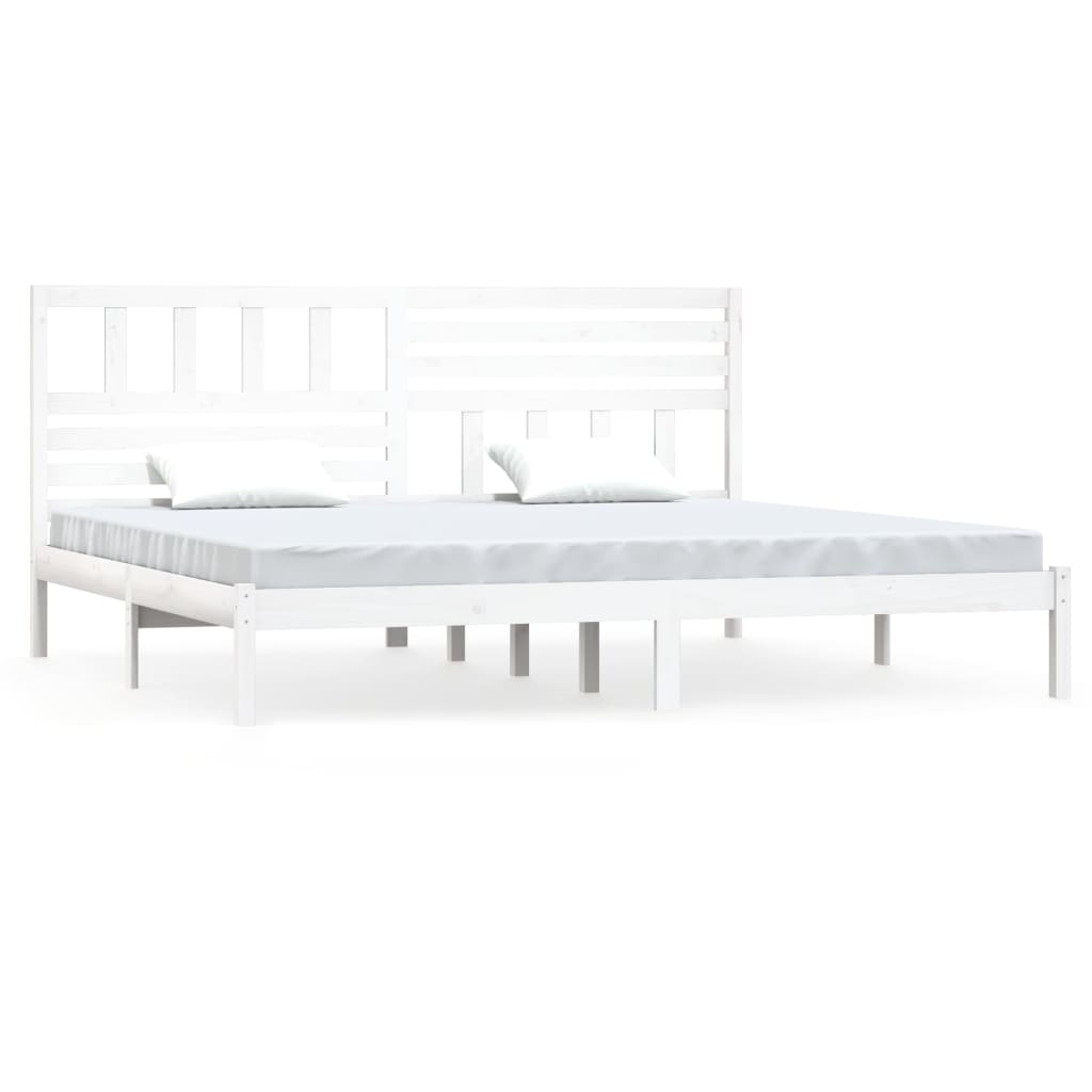 Cadru de pat Super King, alb, 180x200 cm, lemn masiv de pin - Lando