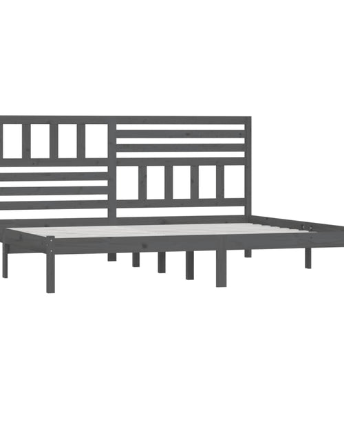 Încărcați imaginea în vizualizatorul Galerie, Cadru de pat Super King 6FT, gri, 180x200 cm, lemn masiv de pin - Lando
