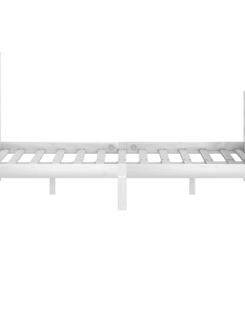 Încărcați imaginea în vizualizatorul Galerie, Cadru de pat dublu 4FT6, alb, 135x190 cm, lemn masiv - Lando
