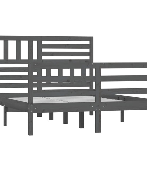 Încărcați imaginea în vizualizatorul Galerie, Cadru de pat, gri, 140x190 cm, lemn masiv - Lando
