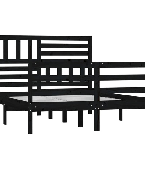 Încărcați imaginea în vizualizatorul Galerie, Cadru de pat, negru, 120x200 cm, lemn masiv
