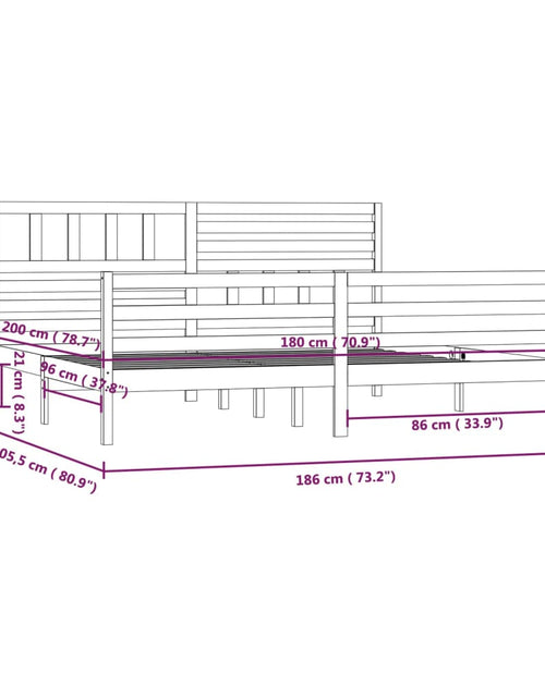 Încărcați imaginea în vizualizatorul Galerie, Cadru de pat Super King 6FT, 180x200 cm, lemn masiv - Lando
