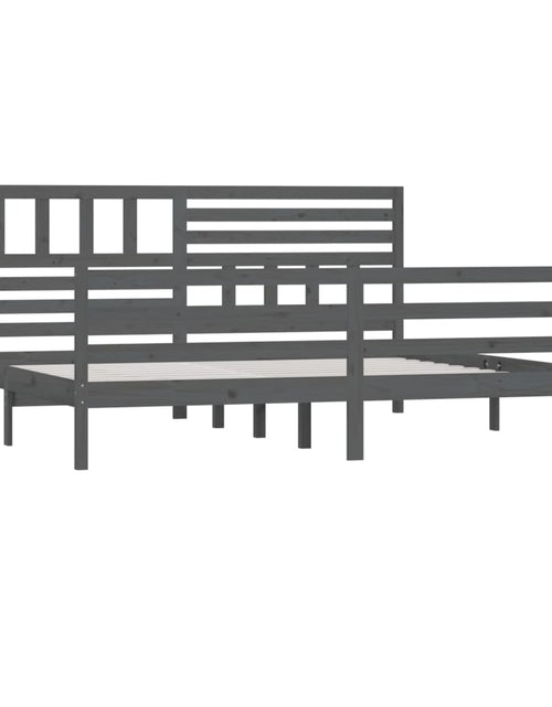 Încărcați imaginea în vizualizatorul Galerie, Cadru de pat, gri , 200x200 cm, lemn masiv - Lando
