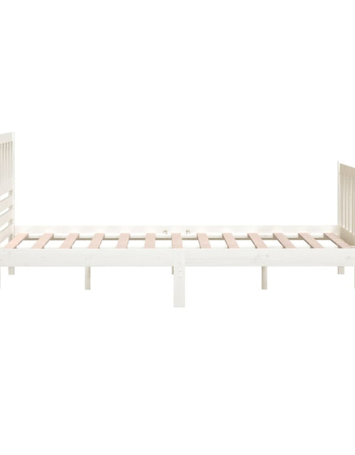 Încărcați imaginea în vizualizatorul Galerie, Cadru de pat 5FT King Size, alb, 150x200 cm, lemn masiv - Lando
