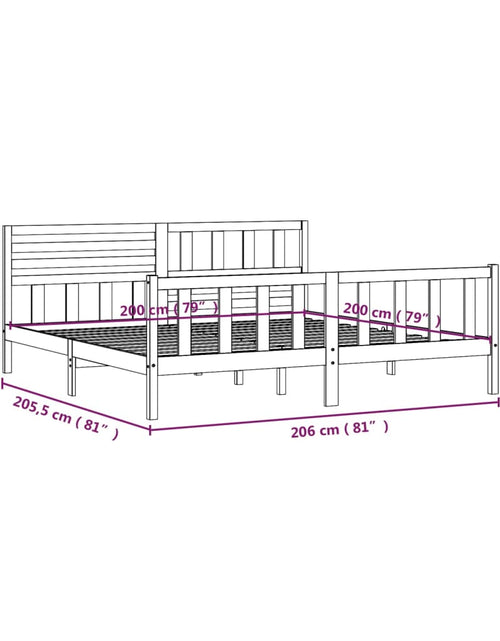Încărcați imaginea în vizualizatorul Galerie, Cadru de pat, alb, 200x200 cm, lemn masiv - Lando
