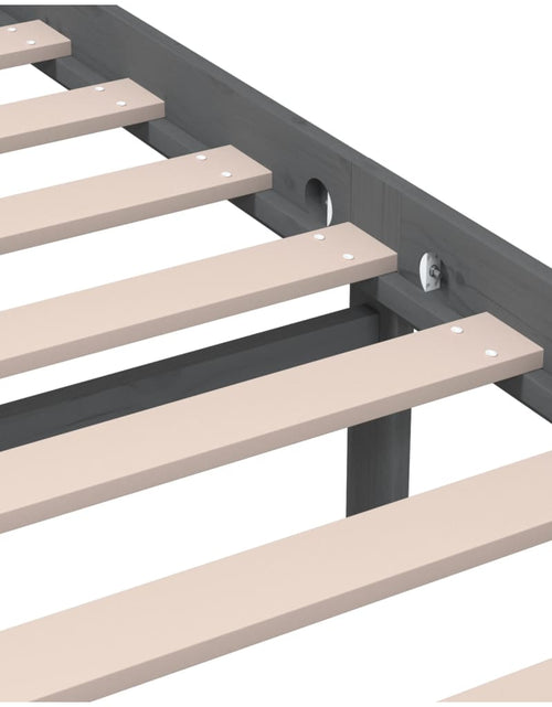 Загрузите изображение в средство просмотра галереи, Cadru de pat, gri, 200x200 cm, lemn masiv - Lando
