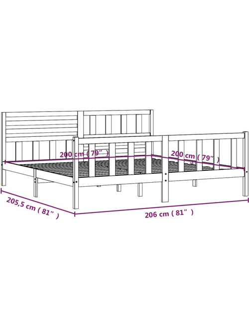 Încărcați imaginea în vizualizatorul Galerie, Cadru de pat, gri, 200x200 cm, lemn masiv - Lando
