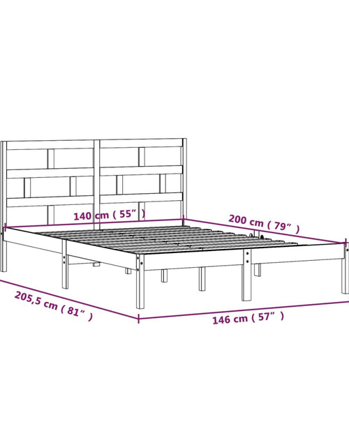Încărcați imaginea în vizualizatorul Galerie, Cadru de pat, 140x200 cm, lemn masiv de pin - Lando

