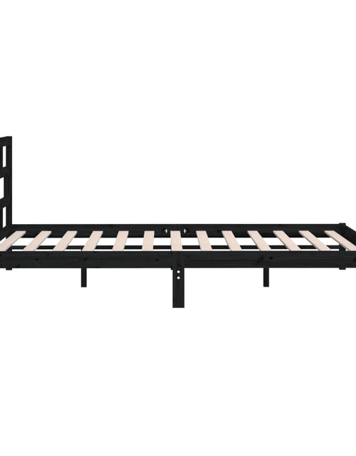 Încărcați imaginea în vizualizatorul Galerie, Cadru pat King Size 5FT, negru, 150x200 cm, lemn masiv - Lando
