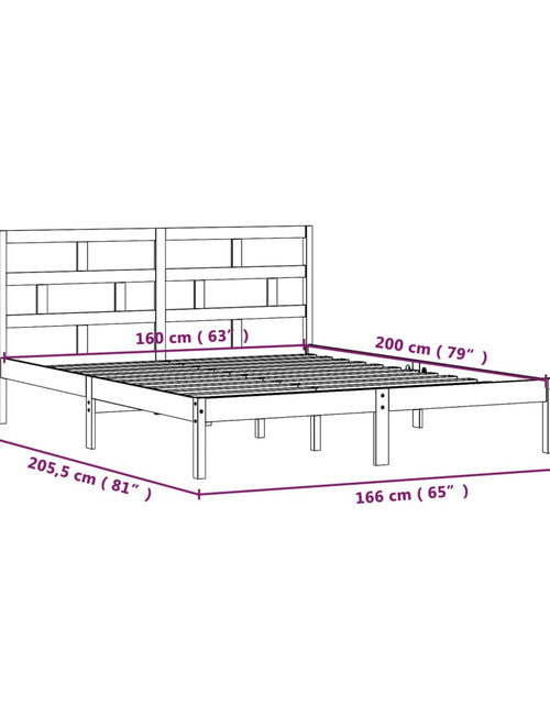 Încărcați imaginea în vizualizatorul Galerie, Cadru de pat, 160x200 cm, lemn masiv de pin - Lando
