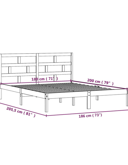 Încărcați imaginea în vizualizatorul Galerie, Cadru de pat Super King 6FT, 180x200 cm, lemn masiv - Lando
