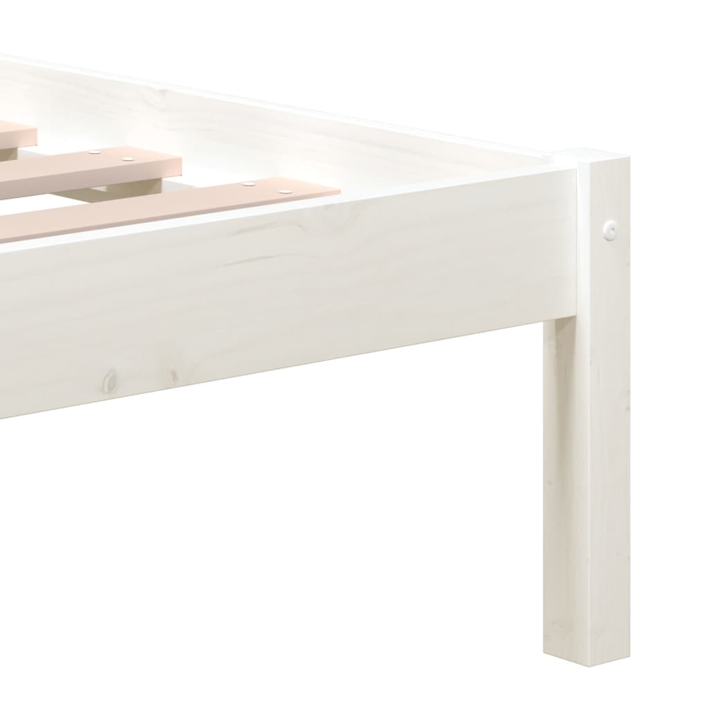 Cadru de pat, alb, 200x200 cm, lemn masiv de pin - Lando