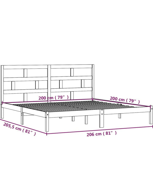 Загрузите изображение в средство просмотра галереи, Cadru de pat, alb, 200x200 cm, lemn masiv de pin - Lando
