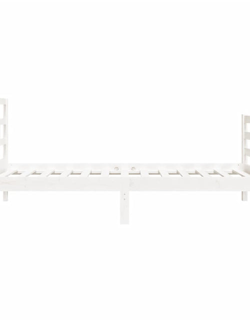 Încărcați imaginea în vizualizatorul Galerie, Cadru de pat Small Single 2FT6, alb, 75x190 cm, lemn masiv - Lando
