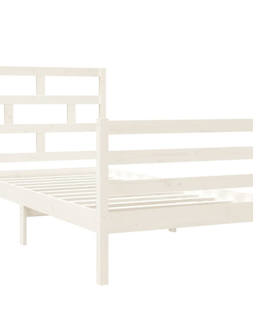 Încărcați imaginea în vizualizatorul Galerie, Cadru de pat Single 3FT, alb, 90x190 cm, lemn masiv - Lando
