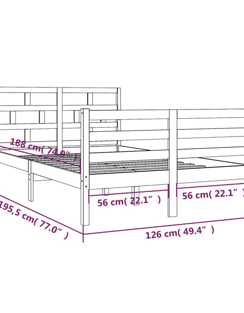 Încărcați imaginea în vizualizatorul Galerie, Cadru de pat Small Double 4FT, 120x190 cm, lemn masiv - Lando
