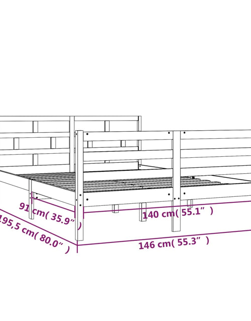 Încărcați imaginea în vizualizatorul Galerie, Cadru de pat, 140x190 cm, lemn masiv de pin - Lando
