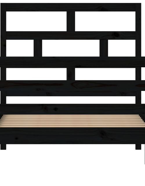 Încărcați imaginea în vizualizatorul Galerie, Cadru de pat ,negru, 90x200 cm, lemn masiv de pin - Lando
