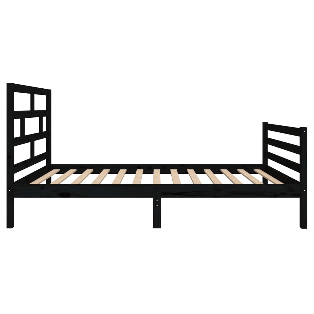 Cadru de pat ,negru, 90x200 cm, lemn masiv de pin - Lando