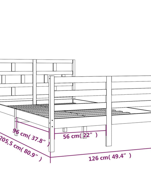 Încărcați imaginea în vizualizatorul Galerie, Cadru de pat, negru, 120x200 cm, lemn masiv de pin - Lando
