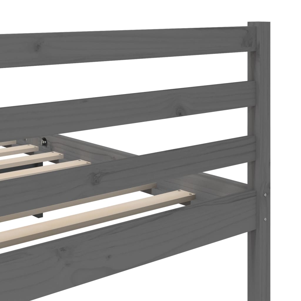 Cadru de pat, gri , 200x200 cm, lemn masiv de pin - Lando