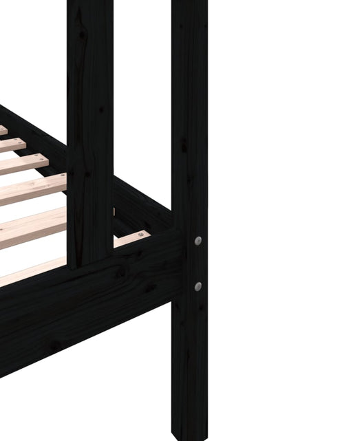Încărcați imaginea în vizualizatorul Galerie, Cadru de pat, negru, 90x200 cm, lemn masiv de pin - Lando
