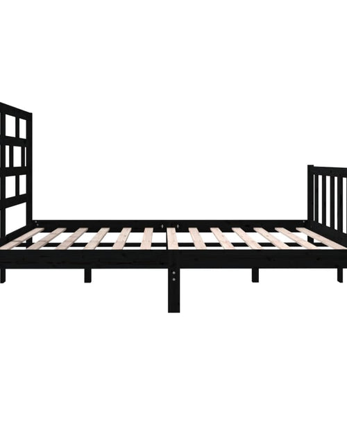 Încărcați imaginea în vizualizatorul Galerie, Cadru pat, negru, 140x200 cm, lemn masiv de pin - Lando
