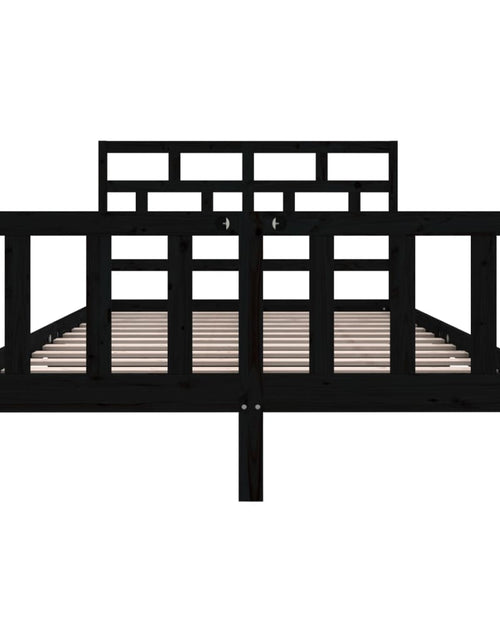 Încărcați imaginea în vizualizatorul Galerie, Cadru de pat King Size, negru, 150x200 cm, lemn masiv de pin - Lando
