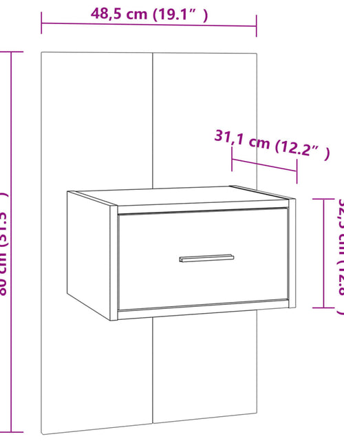 Загрузите изображение в средство просмотра галереи, Noptieră de perete, stejar sonoma - Lando
